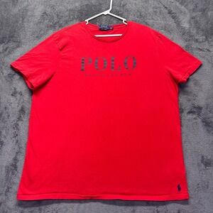 Polo Ralph Lauren Mens XXL Red Custom Slim Fit Graphic Logo T-Shirt Cotton Tee